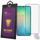 OEM Samsung Galaxy S26 5G üvegfólia – 9H edzett, teljes képernyős, ujjlenyomat-olvasó kompatibilis, fekete keretes, OG Premium