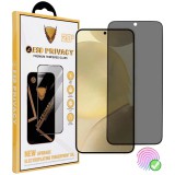 OEM Samsung Galaxy S26 Plus 5G Privacy üvegfólia – 9H, fekete keretes, ujjlenyomat-olvasó kompatibilis | OG Premium