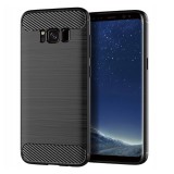 OEM Samsung Galaxy S8 Plus szilikon tok, hátlaptok, telefon tok, karbon mintás, fekete, Carbon Case