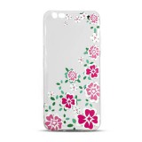 OEM Samsung Galaxy S8 színes szilikon tok, hátlaptok, telefon tok, virág mintás, átlátszó