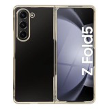 OEM Samsung Galaxy Z Fold 5 5G hátlaptok, telefon tok, műanyag, átlátszó, aranyszínű kerettel