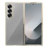 OEM Samsung Galaxy Z Fold6 5G hátlap tok, telefon tok, kemény, átlátszó, arany kerettel, Focus