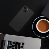OEM SILICONE MAG COVER MagSafe-kompatibilis tok Samsung Galaxy S24 FE - fekete