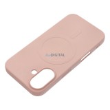 OEM SILICONE MAG COVER tok (nagy kamerakivágással)MagSafe-kompatibilis iPhone 16 Pro - rózsaszín