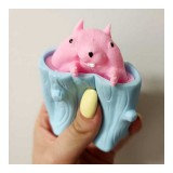 OEM Stresszoldó Mókus, kék fatörzs rózsaszín mókus