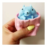 OEM Stresszoldó Mókus, rózsaszín fatörzs kék mókus