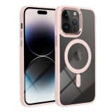 OEM Színes Edge Mag Cover tok Magsafe kompatibilis iPhone 15 rózsaszínű
