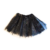 OEM Tüll szoknya Tütü fekete, színes glitterrel ~30 cm