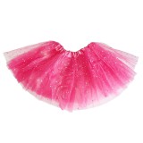 OEM Tüll szoknya Tütü sötét rózsaszín csillagos glitterrel ~30 cm