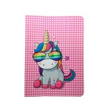 OEM Univerzális 9-11 colos tablet könyvtok, mappa tok, egyszarvú, unikornis, Rainbow unicorn mintás