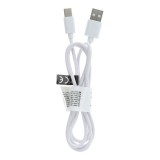OEM USB-C (Type-C) adatkábel, töltőkábel, USB-USB-C, hosszított csatlakozóval, 8mm, ütésálló telefonokhoz, fehér, 1m, C363