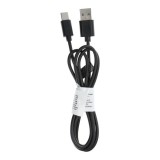 OEM USB-C (Type-C) adatkábel, töltőkábel, USB-USB-C, hosszított csatlakozóval, 8mm, ütésálló telefonokhoz, fekete, 1m, C363