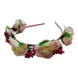 OEM Világos Rózsaszín Rózsákkal díszített hajráf