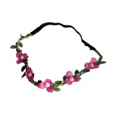 OEM Virágos hajdísz - Sötét rózsaszín apróvirágos gumis hajpánt