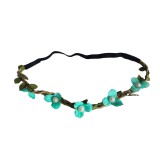 OEM Virágos hajdísz - Türkizkék apróvirágos gumis hajpánt