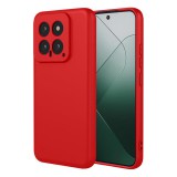 OEM Xiaomi 14 5G szilikon tok, hátlaptok, telefon tok, velúr belsővel, matt, piros, Silicon