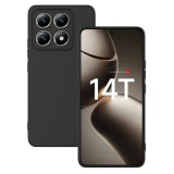 OEM Xiaomi 14T 5G szilikon tok, hátlaptok, telefon tok, velúr belsővel, matt, fekete, Silicon