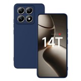 OEM Xiaomi 14T 5G szilikon tok, hátlaptok, telefon tok, velúr belsővel, matt, sötétkék, Silicon