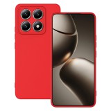 OEM Xiaomi 14T Pro 5G szilikon tok, hátlaptok, telefon tok, velúr belsővel, matt, piros, Silicon