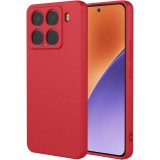 OEM Xiaomi 15 5G szilikon tok, hátlaptok, telefon tok, velúr belsővel, matt, piros, Silicon