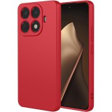 OEM Xiaomi 15T Pro 5G szilikon tok, hátlaptok, telefon tok, velúr belsővel, matt, piros, Silicon
