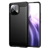 OEM Xiaomi Mi 11 5G szilikon tok, hátlaptok, telefon tok, karbon mintás, fekete, Carbon case