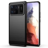 OEM Xiaomi Mi 11 Ultra 5G szilikon tok, hátlaptok, telefon tok, karbon mintás, fekete, Carbon case