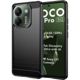 OEM Xiaomi Poco M7 Pro 5G szilikon tok, hátlaptok, telefon tok, karbon mintás, fekete, Carbon case