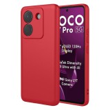 OEM Xiaomi Poco M7 Pro 5G szilikon tok, hátlaptok, telefon tok, velúr belsővel, matt, piros, Silicon