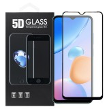 OEM Xiaomi Redmi 10 5G / Poco M4 5G üvegfólia, tempered glass, előlapi, 5D, edzett, hajlított, fekete kerettel