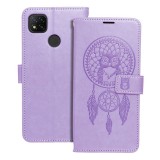 OEM Xiaomi Redmi 10C könyvtok, fliptok, telefon tok, mágneszáras, bankkártyatartós, álomfogó mintás, lila, Forcell Mezzo