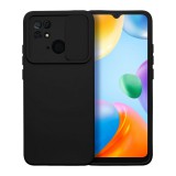 OEM Xiaomi Redmi 10C szilikon tok, hátlap tok, kamera védelemmel, fekete, SLIDE Case