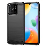 OEM Xiaomi Redmi 10C szilikon tok, hátlaptok, telefon tok, karbon mintás, fekete, Carbon case