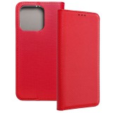 OEM Xiaomi Redmi 12 4G / 5G könyvtok, fliptok, telefon tok, bankkártyatartós, mágneszáras, piros, Smart Case book