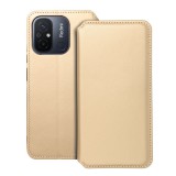 OEM Xiaomi Redmi 12C könyvtok, fliptok, telefon tok, bankkártyatartós, mágneszáras, arany, Dual Pocket