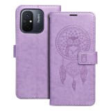 OEM Xiaomi Redmi 12C könyvtok, fliptok, telefon tok, mágneszáras, bankkártyatartós, álomfogó mintás, lila, Forcell Mezzo