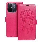 OEM Xiaomi Redmi 12C könyvtok, fliptok, telefon tok, mágneszáras, bankkártyatartós, álomfogó mintás, magenta, Forcell Mezzo