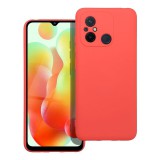 OEM Xiaomi Redmi 12C szilikon tok, hátlaptok, telefon tok, velúr belsővel, matt, barack színű, Silicone
