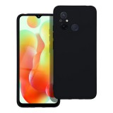 OEM Xiaomi Redmi 12C szilikon tok, hátlaptok, telefon tok, velúr belsővel, matt, fekete, Silicone