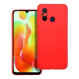 OEM Xiaomi Redmi 12C szilikon tok, hátlaptok, telefon tok, velúr belsővel, matt, piros, Silicon