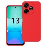 OEM Xiaomi Redmi 13 4G / Poco M6 4G szilikon tok, hátlaptok, telefon tok, velúr belsővel, matt, piros, Silicon