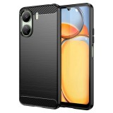 OEM Xiaomi Redmi 13C / Poco C65 szilikon tok, hátlaptok, telefon tok, karbon mintás, fekete, Carbon case
