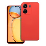 OEM Xiaomi Redmi 13C / Poco C65 szilikon tok, hátlaptok, telefon tok, velúr belsővel, matt, piros, Silicon