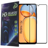 OEM Xiaomi Redmi 13C / Poco C65 üvegfólia, tempered glass, előlapi, 9D, edzett, hajlított, fekete kerettel