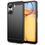 OEM Xiaomi Redmi 13C szilikon tok, hátlaptok, telefon tok, karbon mintás, fekete, Simple Carbon