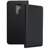 OEM Xiaomi Redmi 9 könyvtok, fliptok, telefon tok, bankkártyatartós, mágneszáras, fekete, Smart Case book