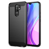 OEM Xiaomi Redmi 9 szilikon tok, hátlaptok, telefon tok, karbon mintás, fekete, Carbon case