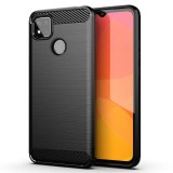 OEM Xiaomi Redmi 9C szilikon tok, hátlaptok, telefon tok, karbon mintás, fekete, Simple Carbon