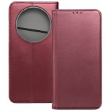 OEM Xiaomi Redmi A3 4G könyvtok, fliptok, telefon tok, mágneszáras, bankkártyatartós, bordó, Smart Magnetic