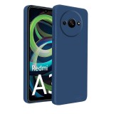 OEM Xiaomi Redmi A3 4G szilikon tok, hátlaptok, telefon tok, velúr belsővel, matt, kék, Silicon
